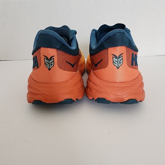 HOKA Speedgoat 5 Women’s Size 8.5B Blue Orange Trail Running Shoes Vibram EUC - Picture 4 of 13